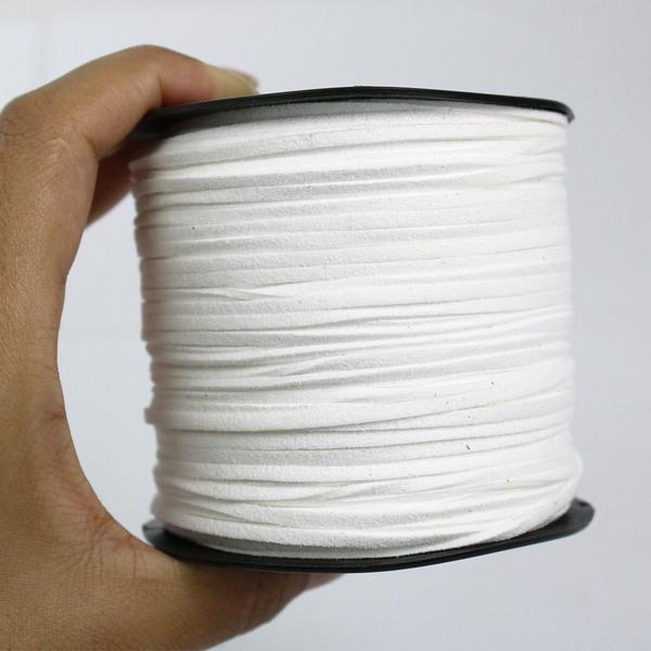 Rolo Fio Camurça 2.7mm Branco Para Artesanato Colar Bijuteria 100 Metros - Sundayaccessory Imagem de Rolo Fio Camurça 2.7mm Branco Para Artesanato Colar Bijuteria 100 Metros