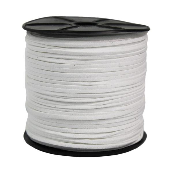 Rolo Fio Camurça 2.7mm Branco Para Artesanato Colar Bijuteria 100 Metros - Sundayaccessory Imagem de Rolo Fio Camurça 2.7mm Branco Para Artesanato Colar Bijuteria 100 Metros