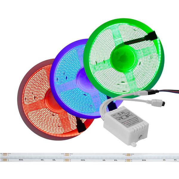 Imagem de Rolo Fita LED COB RGB 3528 de 5 metros 12V + Controle ST2938