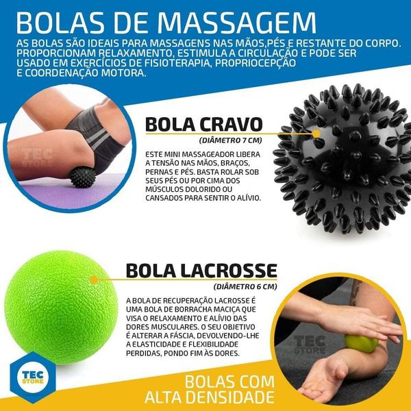 Imagem de Rolo Liberação Miofascial Bastão Bola Lacrosse Band Massagem