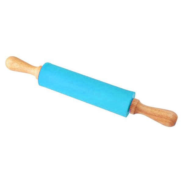 Imagem de Rolo Macarrão Pizza Massas Silicone Antiaderente 38Cm Azul