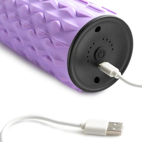 Imagem de Rolo Massageador de Liberação Miofascial Elétrico Recarregável via Usb-C Roxo R33-R Acte Sports