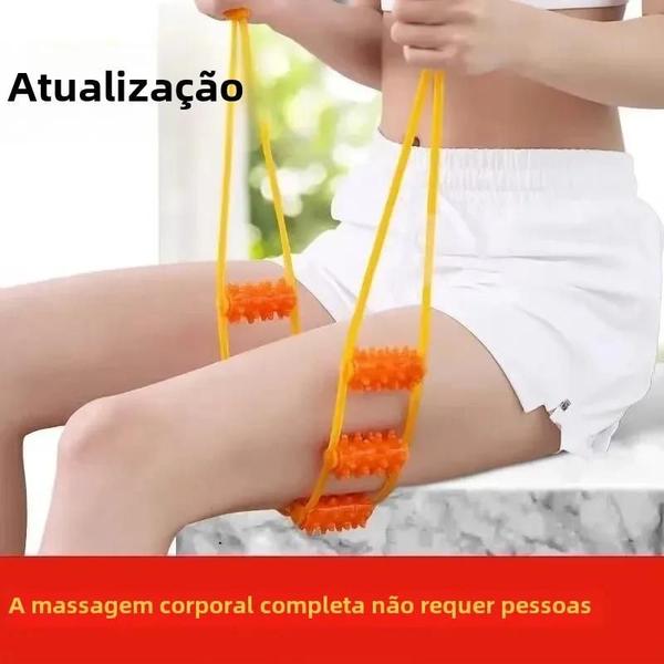 Imagem de Rolo Massageador de Pescoço e Costas com Corda Manual - Relaxamento e Alívio Muscular