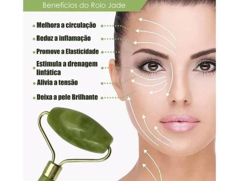 Imagem de Rolo Massageador Facial Pedra De Jade Facial Roller