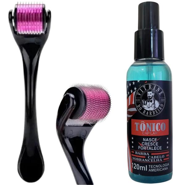 Imagem de Rolo Micro Agulha + Tônico Kit Unissex Nasce Cresce Cabelo!!