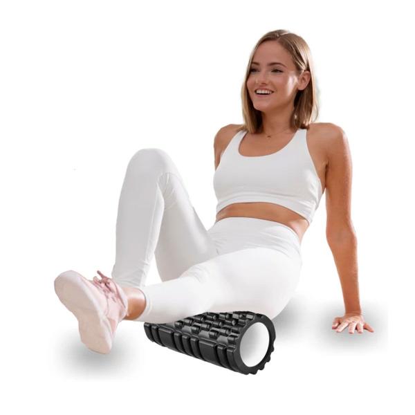 Imagem de Rolo Miofascial Roller  Foam Massagem Pilates Yoga Academia Fisioterapia Exercicio Fisico Treino Alivia Dor Tensao Flexibilidade Fortalecimento Muscul