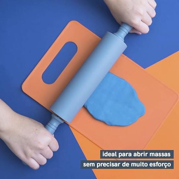 Imagem de Rolo P/ Massas Multiuso de Silicone Azul 47cm - Vencedor