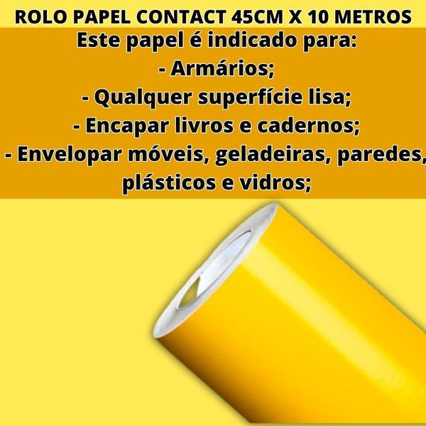 Imagem de Rolo Papel Adesivo Liso Amarelo Contact Lavável