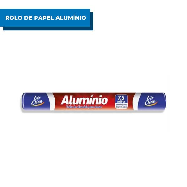 Imagem de Rolo Papel Alumínio 30cm X 7,5 Metros Para Assados Comida Alimento Cozinha 