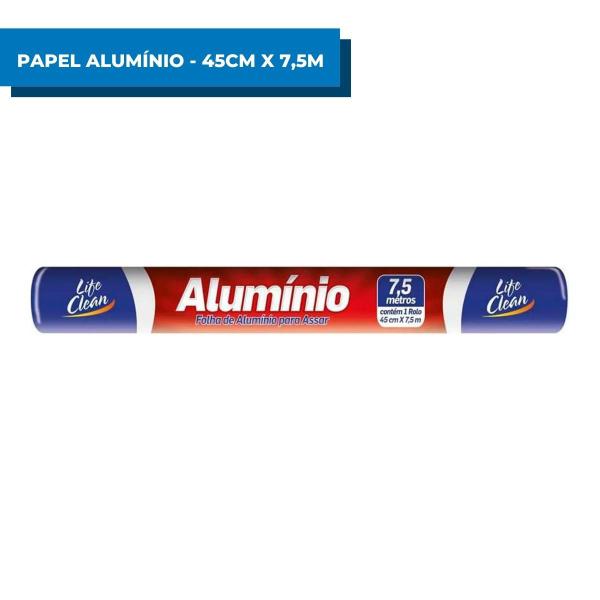 Rolo Papel Alumínio Life Clean 45cm X 7,5 Metros Imagem de Rolo Papel Alumínio Life Clean 45cm X 7,5 Metros