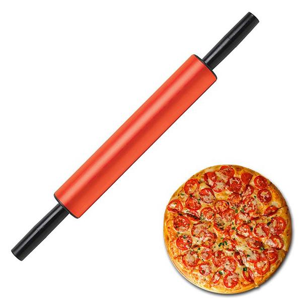 Imagem de Rolo Para Abrir Pizza Massas Profissional 35cm Vermelho