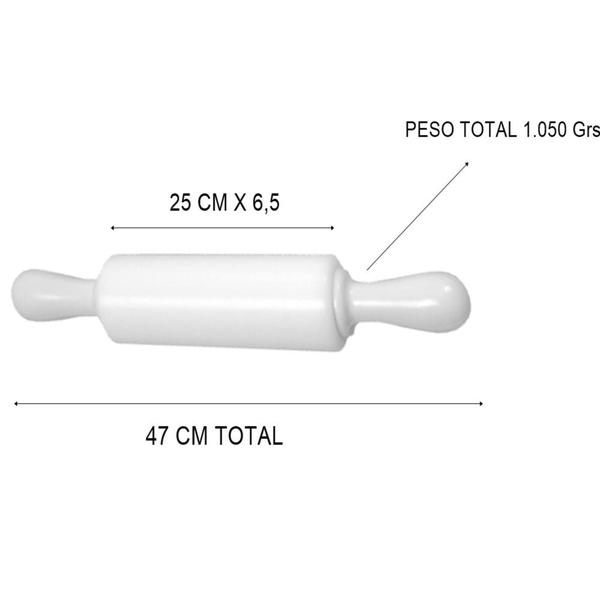 Imagem de Rolo Pau Macarrão 25 Cm Pesado Articulado Maciço Profissional - Solrac