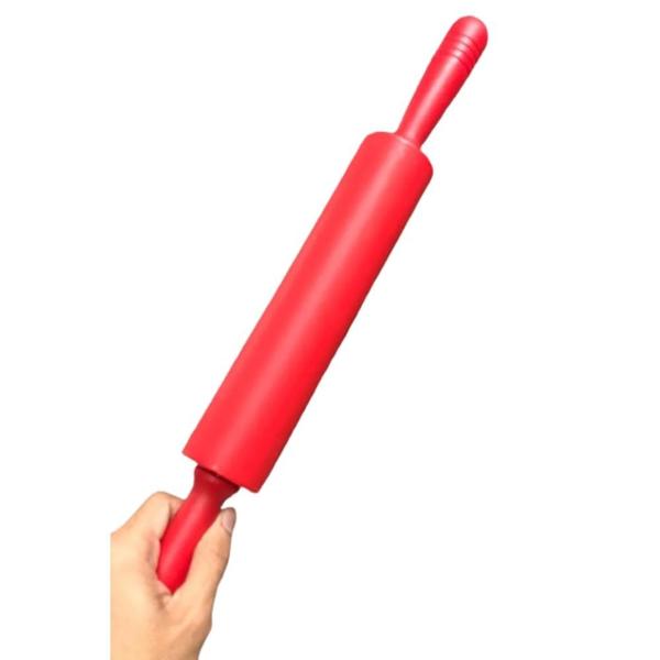 Imagem de Rolo Pizza Massas Silicone Antiaderente 40Cm Vermelho