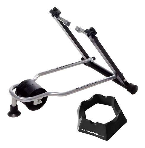Rolo Treino Bicicleta Al200 Dobrável + Base Niveladora - Altmayer Imagem de Rolo Treino Bicicleta Al200 Dobrável + Base Niveladora