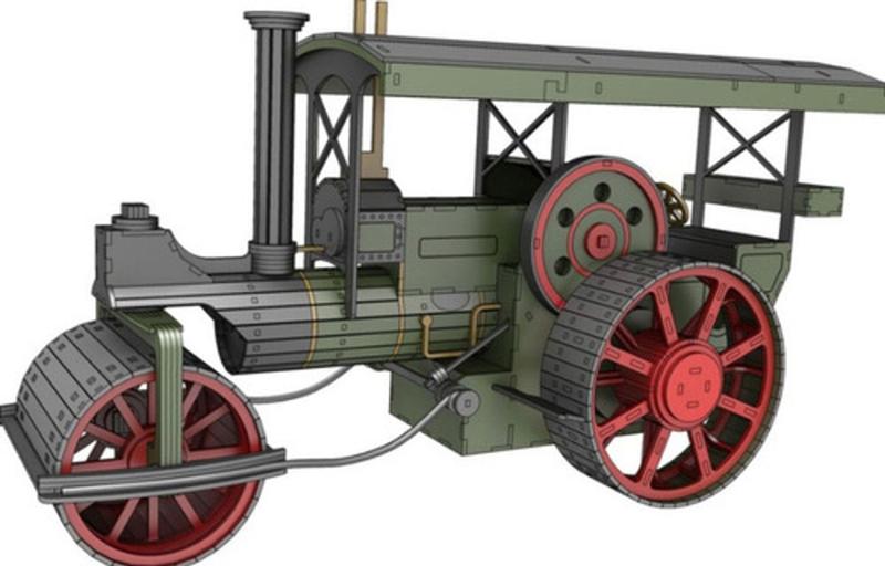 Imagem de Rolo Vintage Steam Roller Quebra Cabeça Em Mdf