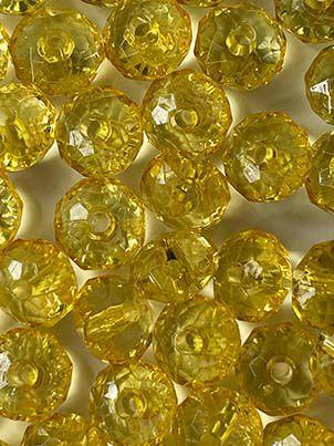 Rondela Cristal Acrílico/ Amarelo Escuro Transparente 8mm aprox.2000 peças 500g - La Mode Arte e Criação Imagem de Rondela Cristal Acrílico/ Amarelo Escuro Transparente 8mm aprox.2000 peças 500g