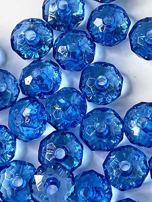 Imagem de Rondela Cristal Acrílico/ Azul Royal Transparente 8mm aprox.200 peças 50g