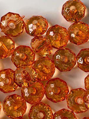 Imagem de Rondela Cristal Acrilico/Laranja Trans.  10mm-Aprox 4200 peças- 500g