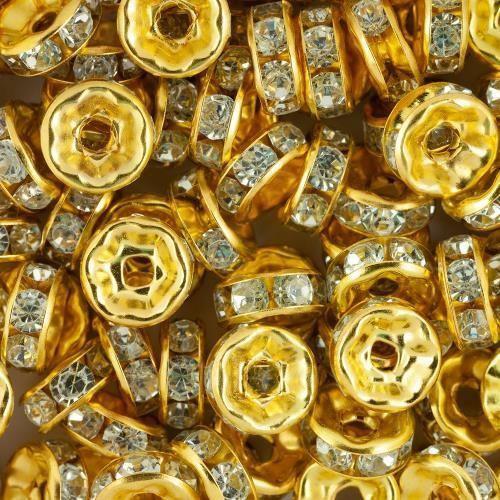 Imagem de Rondela Rondelle De Strass Dourado 8Mm Com 1000 Unidades