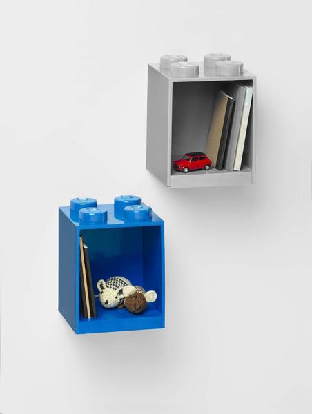 Imagem de Room Copenhagen, Lego Brick Shelf Box - Compartimento de Arrumação Empilhável ou Montável - 4 Estacas, Azul