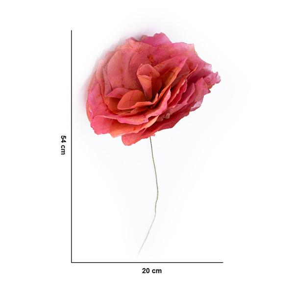 Imagem de Rosa Artificial Cerejinha Desidratada com Haste Arame Real Toque 54 cm F04 - D'Rossi
