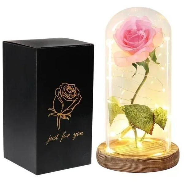 Imagem de Rosa Eterna Artificial A Bela e a Fera - Presente para Dia dos Namorados e Casamento