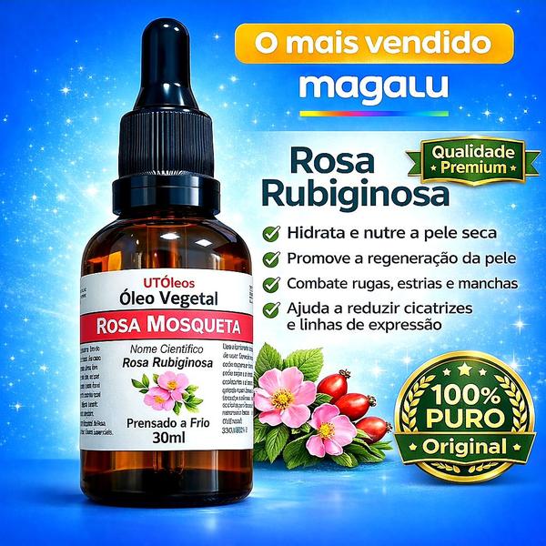 Rosa Rubiginosa 100% Puro Clareador de Manchas e Foliculite - Utoleos Rosa Rubiginosa 100% Puro Clareador de Manchas e Foliculite - Utoleos