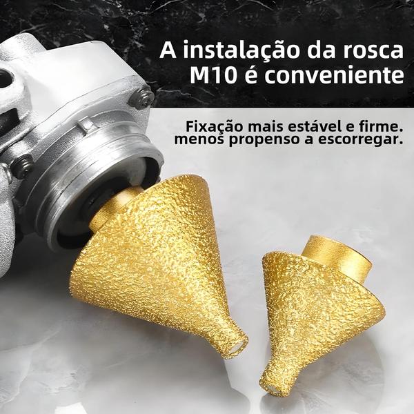 Imagem de Rosca De Chanfro De Chanfro De Diamante M10 Para Corte E Limpeza De Furos Cerâmicos De Telha De