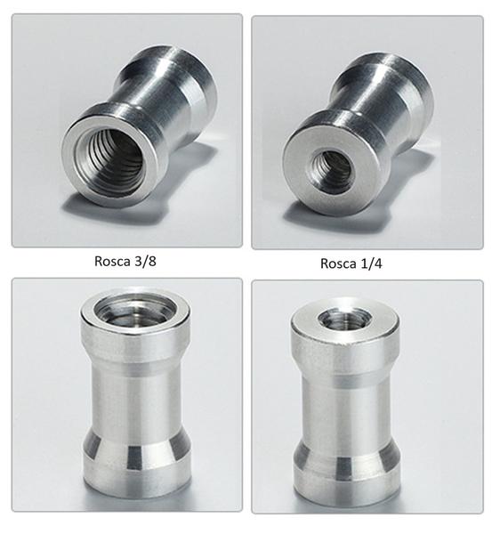 Imagem de Rosca dupla em Aço Inox Femea/Femea 1/4-3/8 p/ câmera tripé