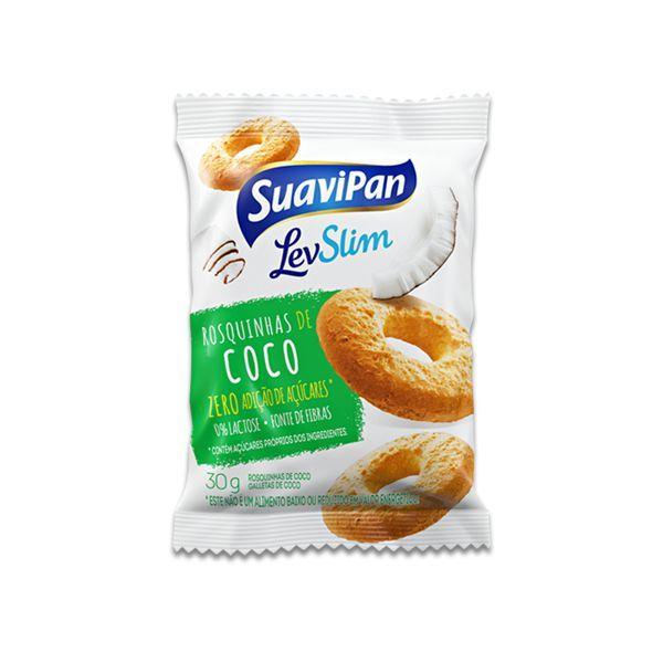Rosquinhas de Coco Zero Açúcar, Zero Lactose Suavipan Unidade de 30g Imagem de Rosquinhas de Coco Zero Açúcar, Zero Lactose Suavipan Unidade de 30g