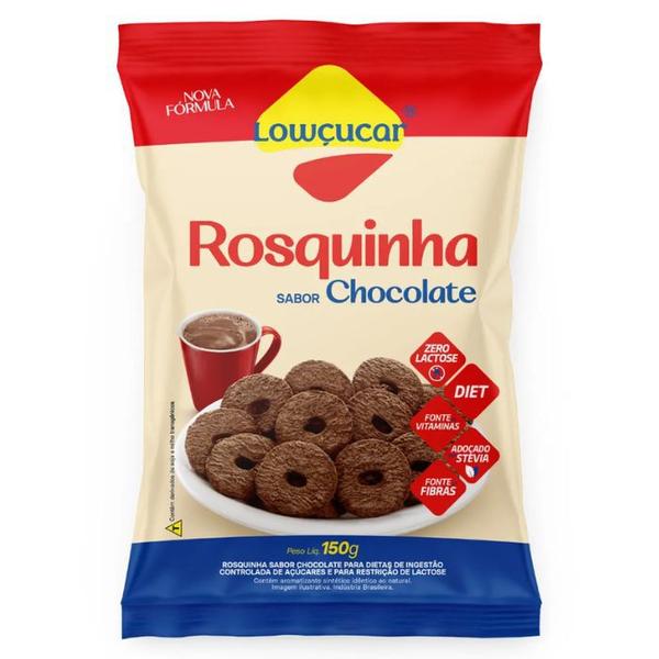 Rosquinhas Zero Lactose, Zero Açúcar Chocolate Lowçucar 150g Imagem de Rosquinhas Zero Lactose, Zero Açúcar Chocolate Lowçucar 150g