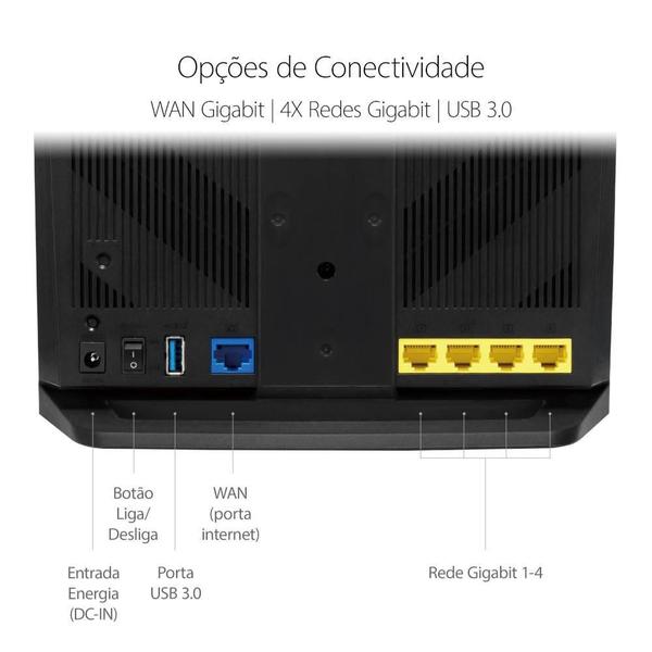 Imagem de Roteador Asus RT-AC67P, AC 1900, Dual Band, Gigabit, MU-MIMO, Configuração Fácil, VPN, Controle dos Pais, Porta USB