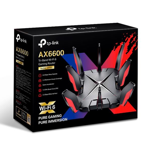 Imagem de Roteador Gamer TP-Link Archer GX90, AX6579Mbps, WiFi 6, Tri-Band, 8 Antenas - ARCHER GX90