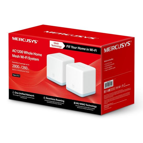 Imagem de Roteador Mercusys Halo S12 AC1200, Sistema Wi-Fi Mesh em Toda Casa - (2-pack)