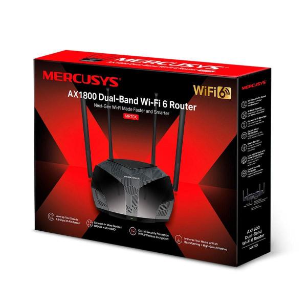 Imagem de Roteador Mercusys Mr70X, Gigabit, Wi-Fi 6, Dual Band