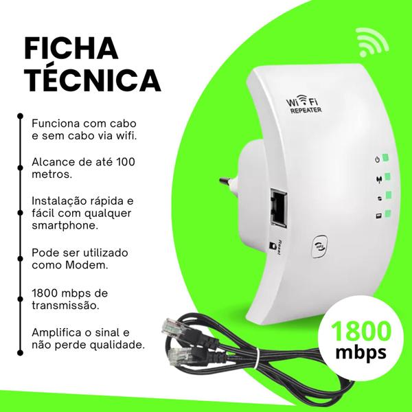 Imagem de Roteador Repetidor Wireless Sinal Wifi 1800mbps Original