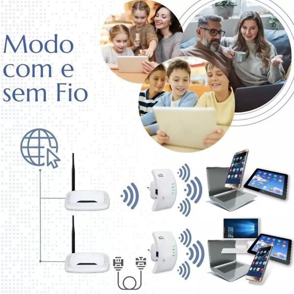 Imagem de Roteador Repetidor Wirelles 600mbps Antena Embutida Amplificador Cor Branco