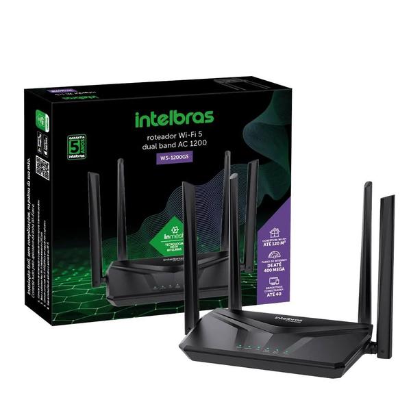 Imagem de Roteador Wi-fi Alta Potência 4 Antenas 5dbi Dual Band 5g 2g Intelbras W5 - 1200GS