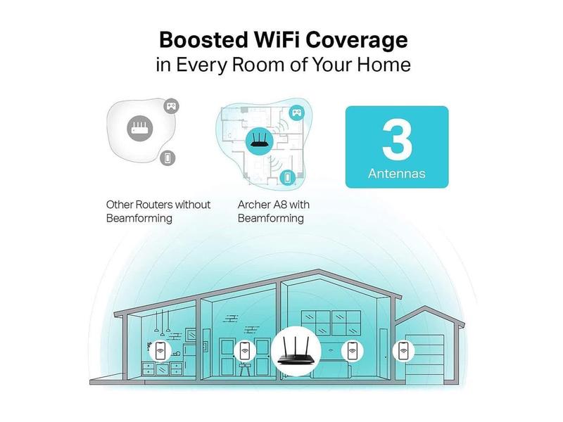 Imagem de Roteador WiFi TP-Link AC1900 Smart Archer A8 de banda dupla Gigabit