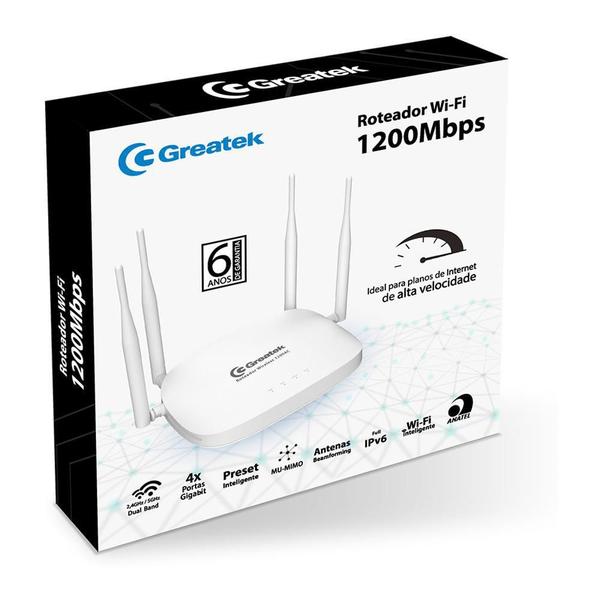 Imagem de Roteador Wireless Gigabit Dual Band 1200 Mbps Greatek