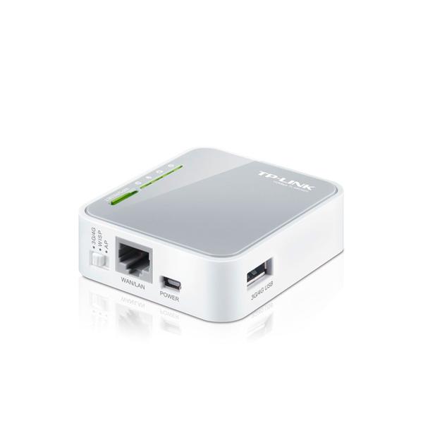 Imagem de Roteador Wireless Portatil TP-Link TL-MR3020 - 3G/4G - 10/100MBPS - Cinza e Branco