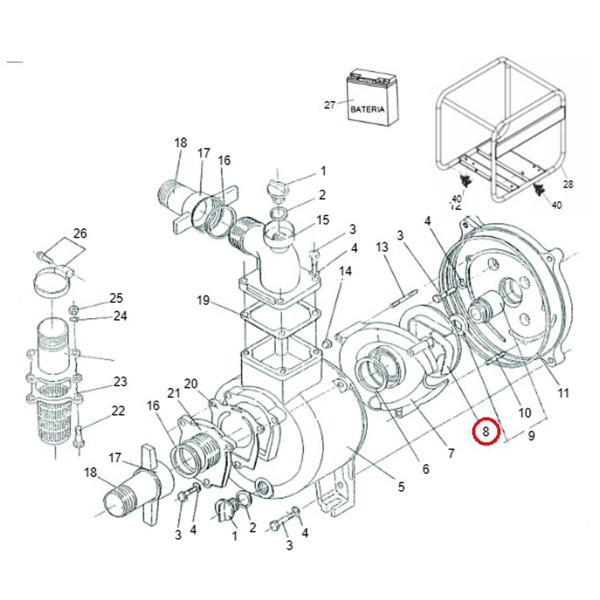 Imagem de Rotor Motobomba Diesel BD 705 7HP Branco 19400270