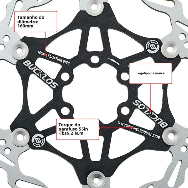 Imagem de Rotores de Freio a Disco Flutuantes para Mountain Bike (160/180/203mm) - 2 Peças em Aço Inoxidável