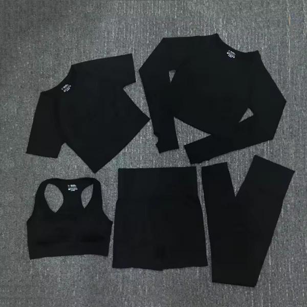 Imagem de Roupa Academia Com 5 Peças Feminina Luxo Premium Calça Top 