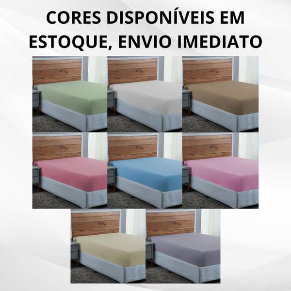 Imagem de Roupa Cama Queen 300 Fios Lençol com Elástico de Algodão