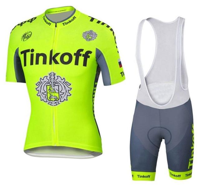 Imagem de Roupa Ciclismo Masculino Bretelle Gel 9d TinKoff Verde Limão Cyco Conjunto MTB Speed Bike Esporte