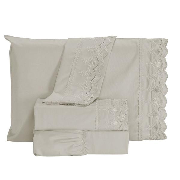 Roupa de Cama Jogo De Lençol King Size 4 Peças 400 Fios Micropercal Bordado Inglês Toque M... Roupa de Cama Jogo De Lençol King Size 4 Peças 400 Fios Micropercal Bordado Inglês Toque M...