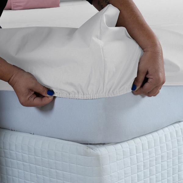 Imagem de Roupa de Cama Queen 100% Algodão Santista com Elástico Avulso Hotel Pousada