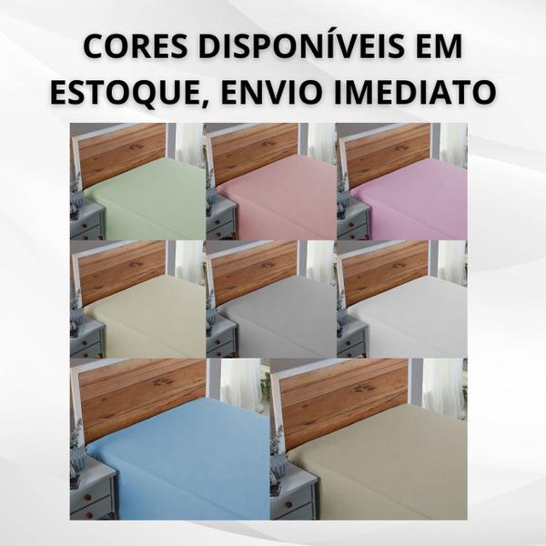 Imagem de Roupa de Cama Solteiro 100% Algodão Santista Lençol de Cima Sem Elástico