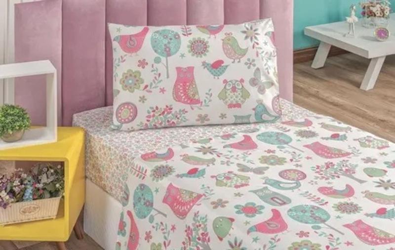 Imagem de Roupa de Cama Solteiro 3 Peças Microfibra Estampado Sortidos Lindas Cores RC Confecções